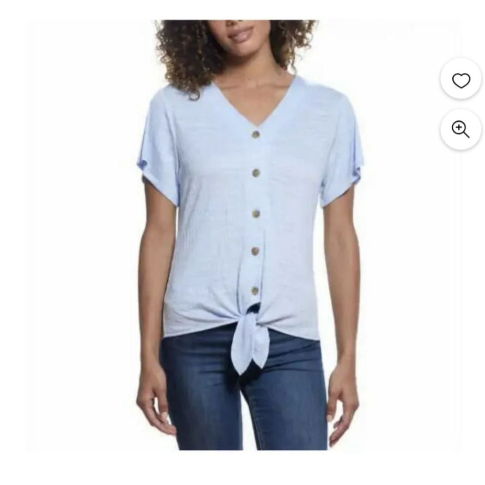 Weatherproof vintage ladies tie front top